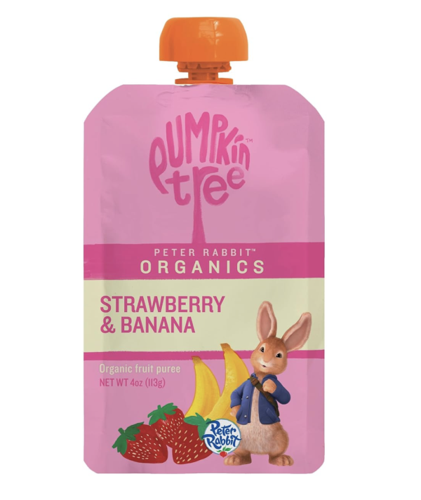 Pumpkin Tree Peter Rabbit Organics Strawberry and Banana Pure Fruit Snack, 4 Ounce (Pack of 10)